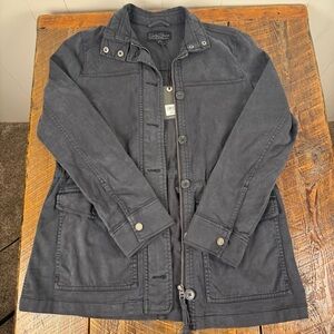 Lucky Brand Women’s Small Utility Jacket Black Charcoal Military Field Coat NWT